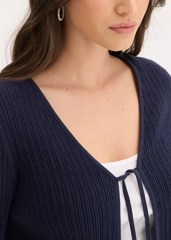 Feinstrickjacke aus Baumwoll-Mix, bonprix