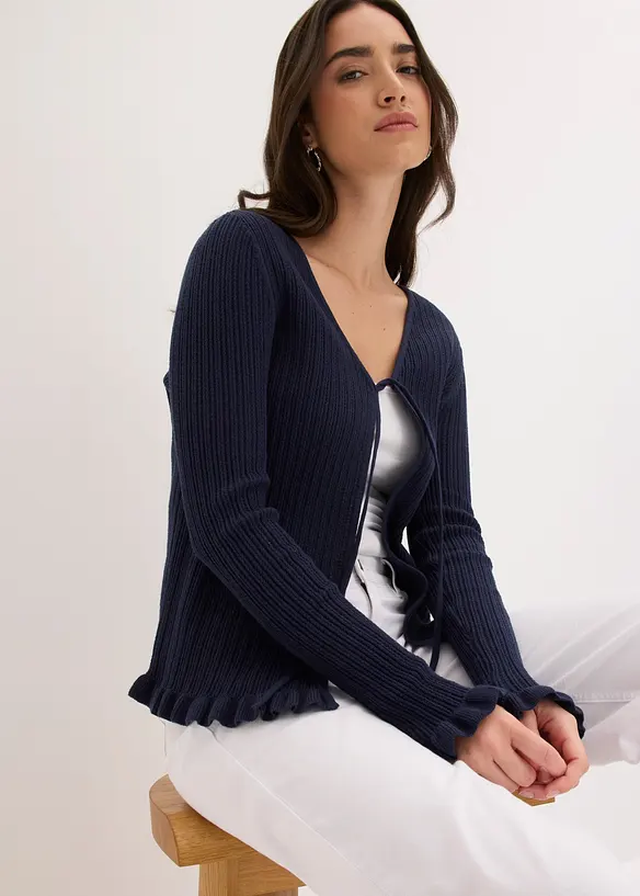Feinstrickjacke aus Baumwoll-Mix, bonprix