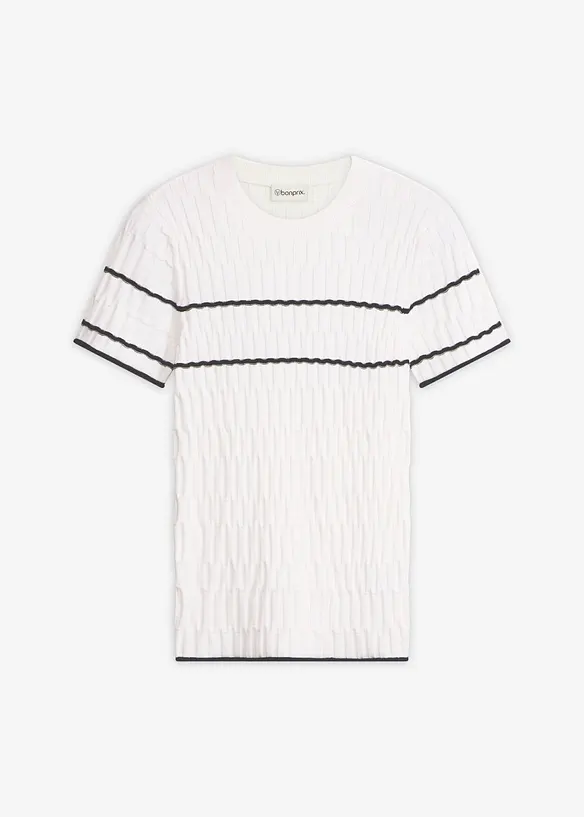 Kurzarm-Pullover aus Baumwoll-Mix, bonprix