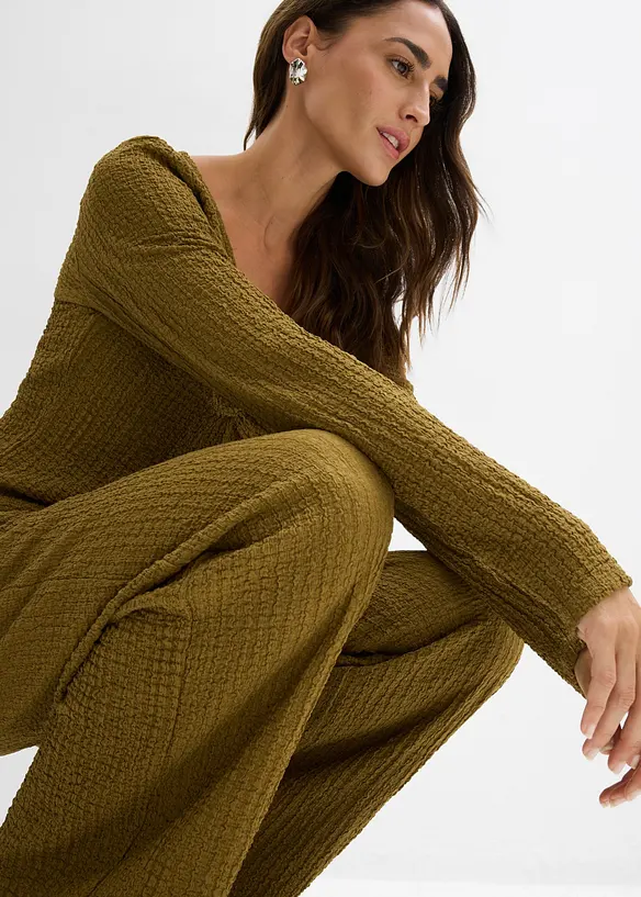 T-shirt et pantalon (ens. 2&nbsp;pces) en cr&ecirc;pe doux, bonprix