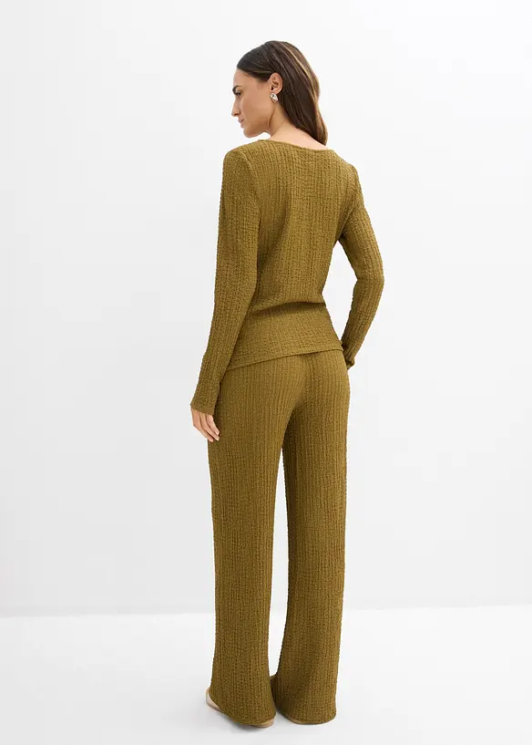 T-shirt et pantalon (ens. 2&nbsp;pces) en cr&ecirc;pe doux, bonprix