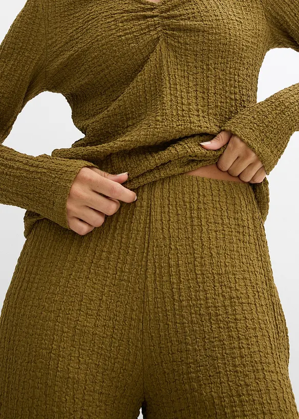 T-shirt et pantalon (ens. 2&nbsp;pces) en cr&ecirc;pe doux, bonprix