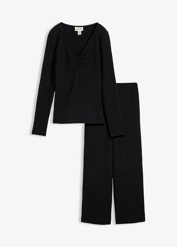 Shirt und Hose (2-tlg.Set) aus softem Cr&ecirc;pe, bonprix