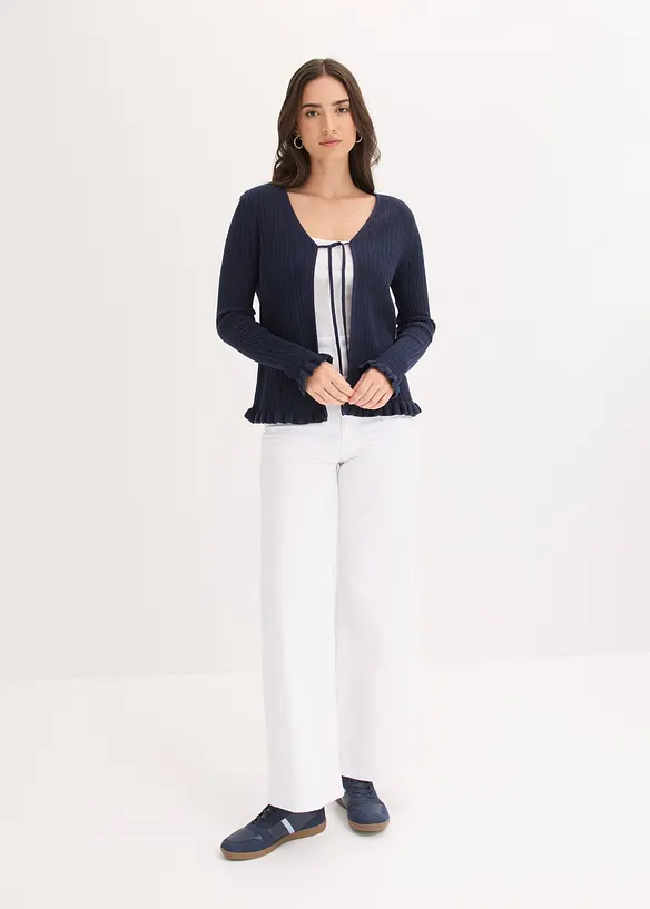 Feinstrickjacke aus Baumwoll-Mix, bonprix