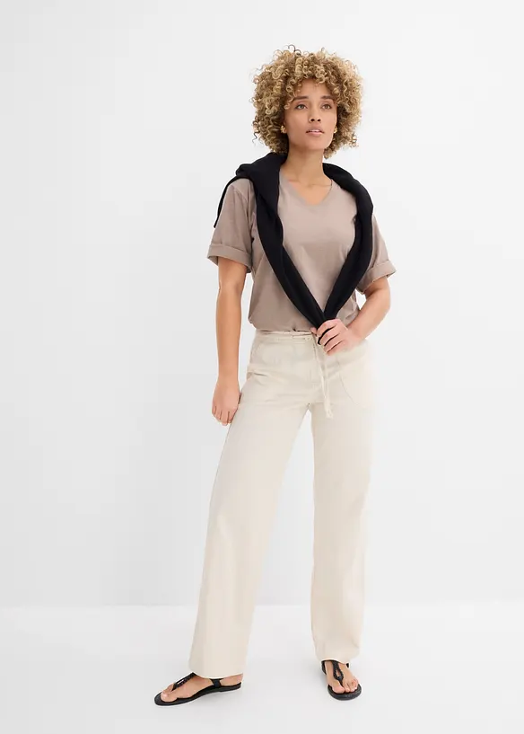 Flammgarn-Boxy-Shirt aus reiner Bio-Baumwolle (2er Pack), bonprix