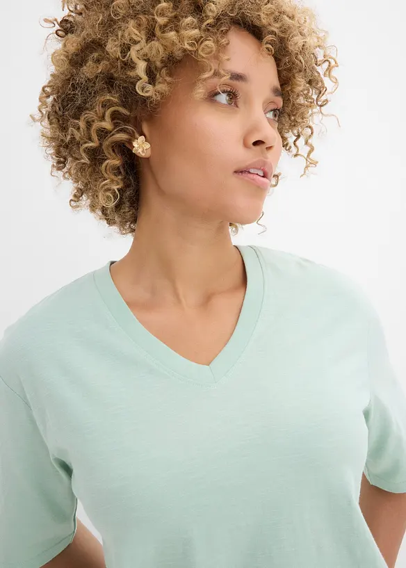 Flammgarn-Boxy-Shirt aus reiner Bio-Baumwolle (2er Pack), bonprix