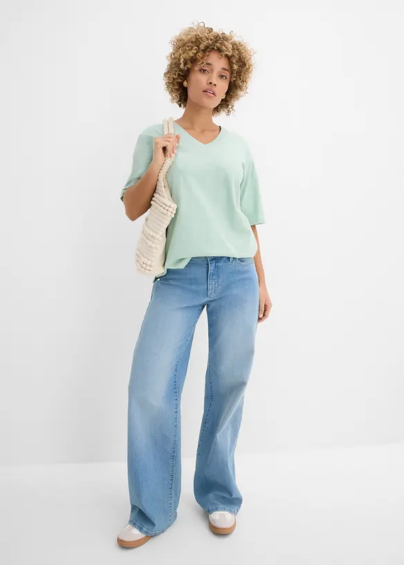 Flammgarn-Boxy-Shirt aus reiner Bio-Baumwolle (2er Pack), bonprix