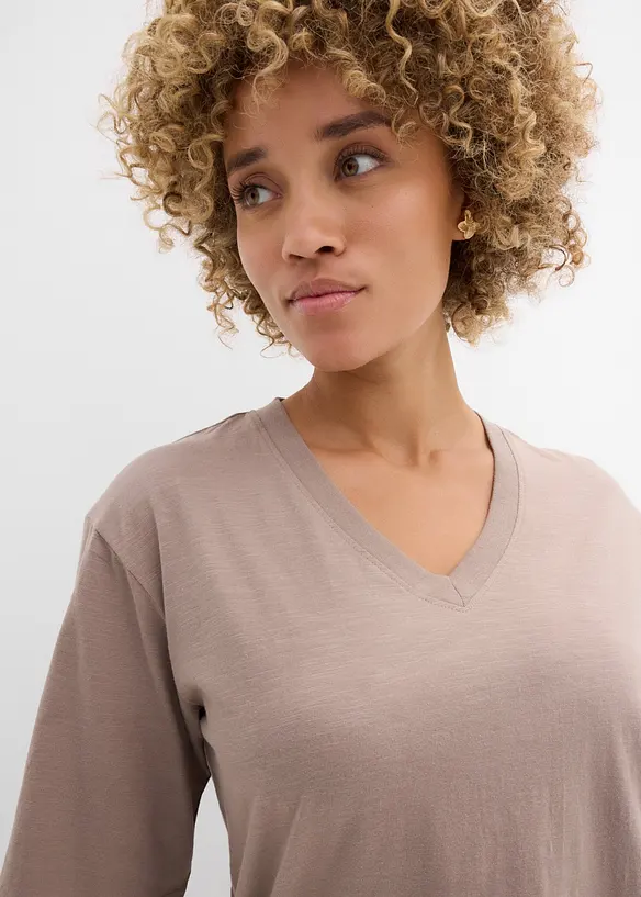 Flammgarn-Boxy-Shirt aus reiner Bio-Baumwolle (2er Pack), bonprix