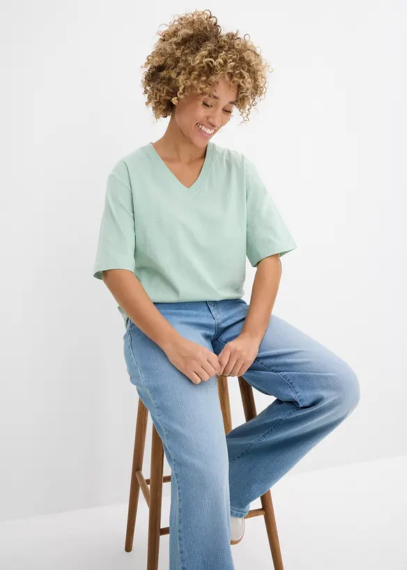 Flammgarn-Boxy-Shirt aus reiner Bio-Baumwolle (2er Pack), bonprix