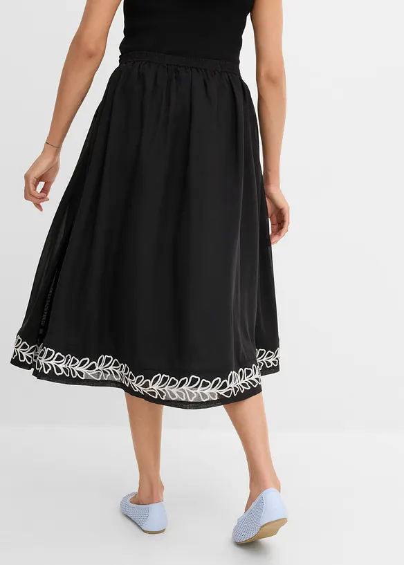 Midirock mit Stickerei, bonprix