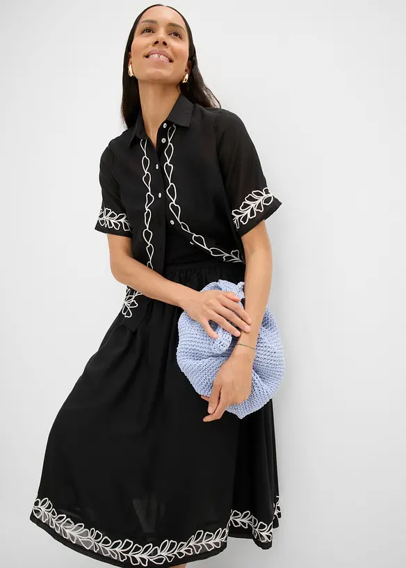 Midirock mit Stickerei, bonprix