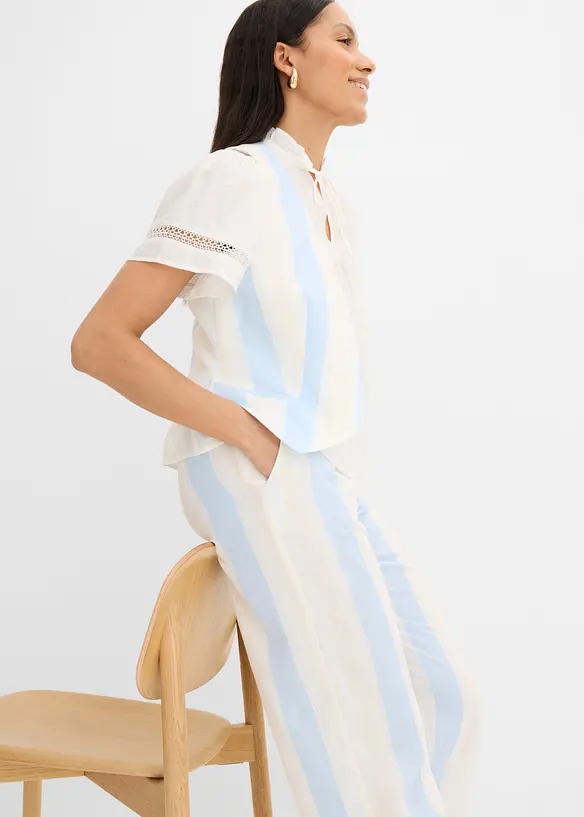 Palazzo-Hose in Leinen-Optik, bonprix