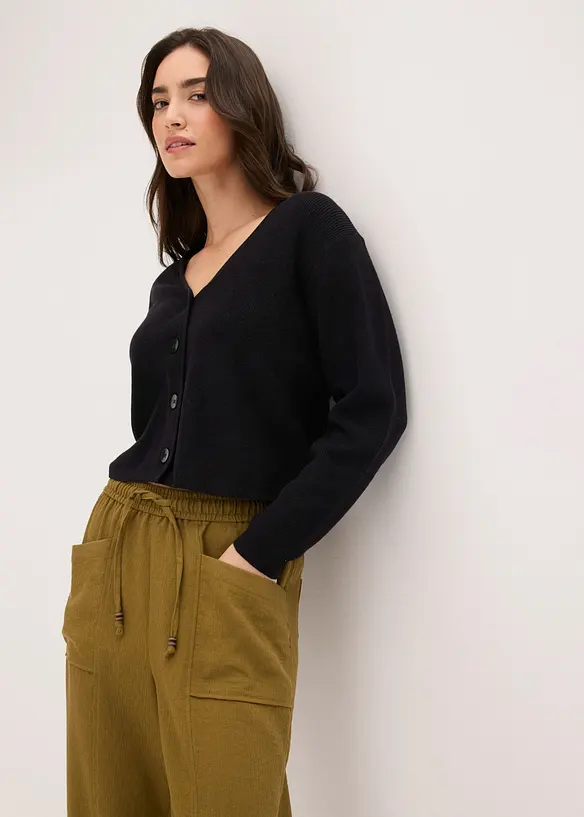 Lockere Hose aus strukturiertem Viskose-Mix, bonprix