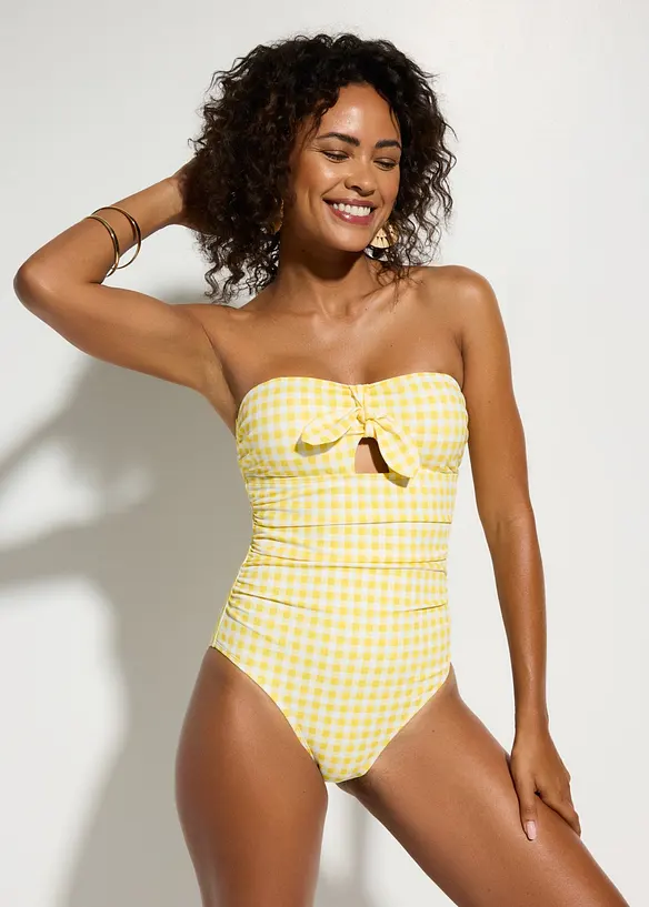 Maillot 1 pi&egrave;ce bandeau avec petit n&oelig;ud, bonprix