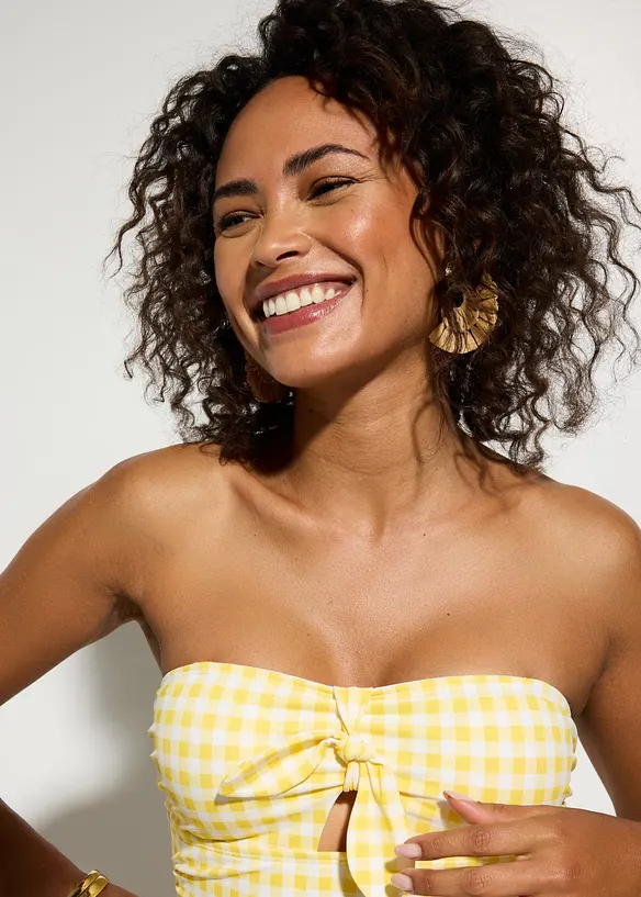 Maillot 1 pi&egrave;ce bandeau avec petit n&oelig;ud, bonprix