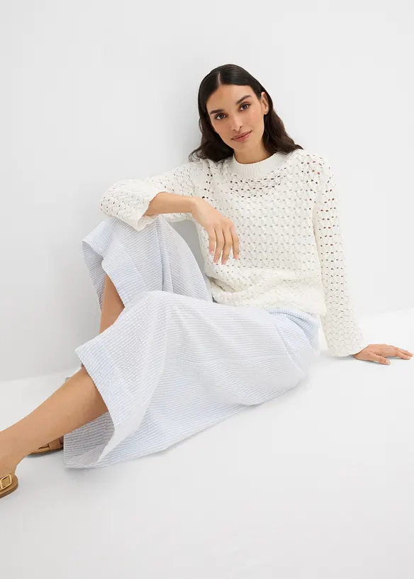 Weite Culotte aus Seersucker, bonprix