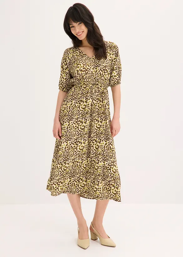 Midikleid aus flie&szlig;ender Viskose, bonprix