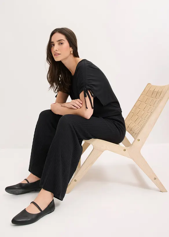 Strickhose aus luftigem Leinen-Mix, bonprix