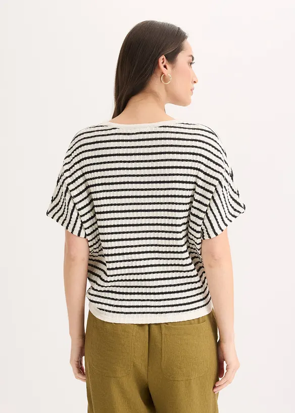 Strickshirt aus luftigem Leinen-Mix, bonprix