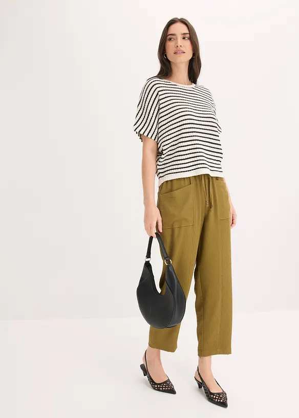 Strickshirt aus luftigem Leinen-Mix, bonprix