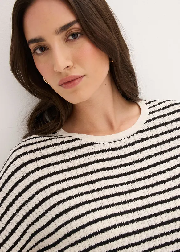 Strickshirt aus luftigem Leinen-Mix, bonprix