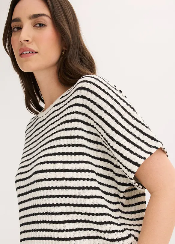 Strickshirt aus luftigem Leinen-Mix, bonprix