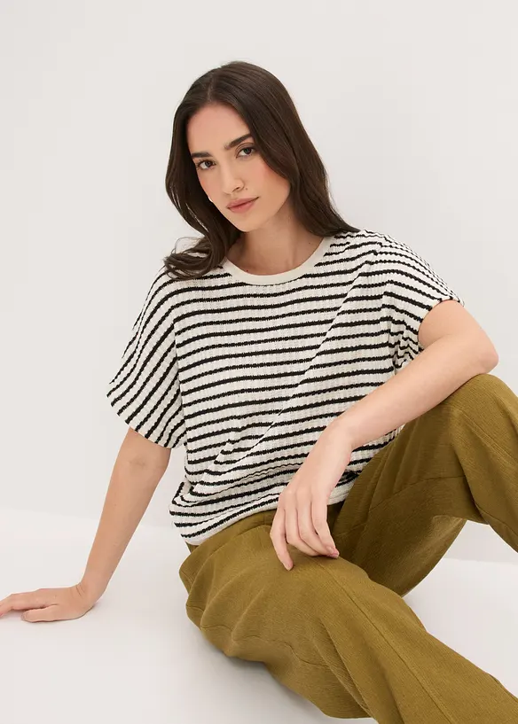 Strickshirt aus luftigem Leinen-Mix, bonprix