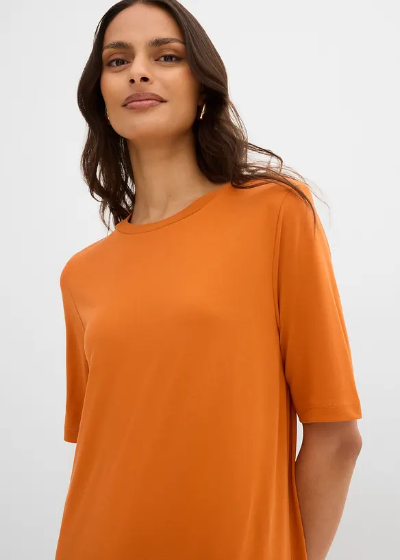 Shirtkleid mit asymmetrischem Saum aus Modal-Mix, bonprix