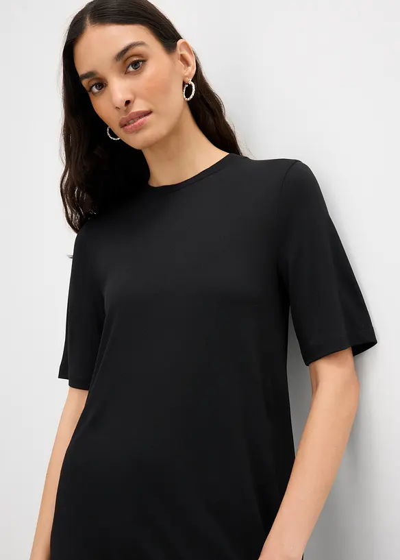 Shirtkleid mit asymmetrischem Saum aus Modal-Mix, bonprix
