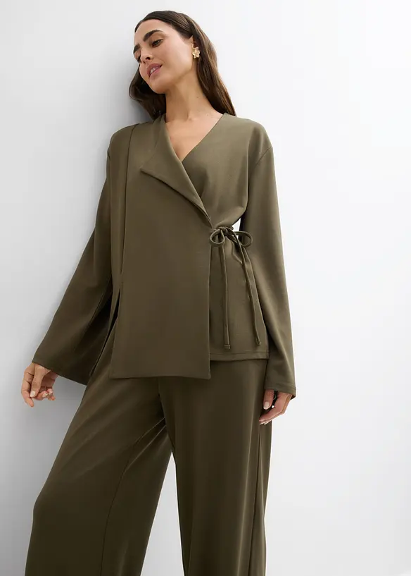 Chemisier en jersey &agrave; nouer sur le c&ocirc;t&eacute;, bonprix