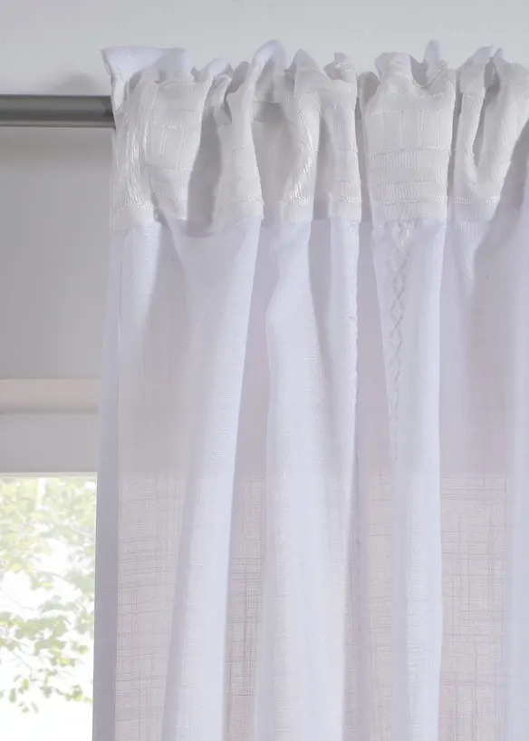 Voilage &agrave; rayures brod&eacute;es (1&nbsp;pce), bonprix