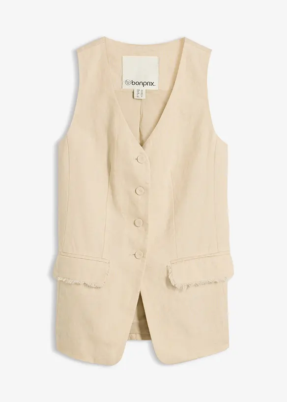 Veste de costume sans manches 100% lin, bonprix