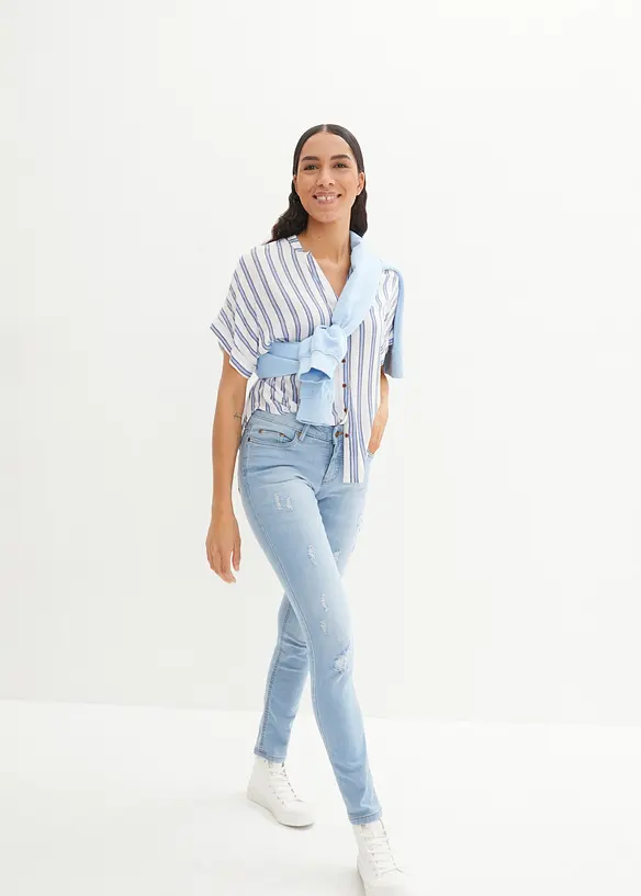 Jean skinny taille mi-haute, extensible, bonprix