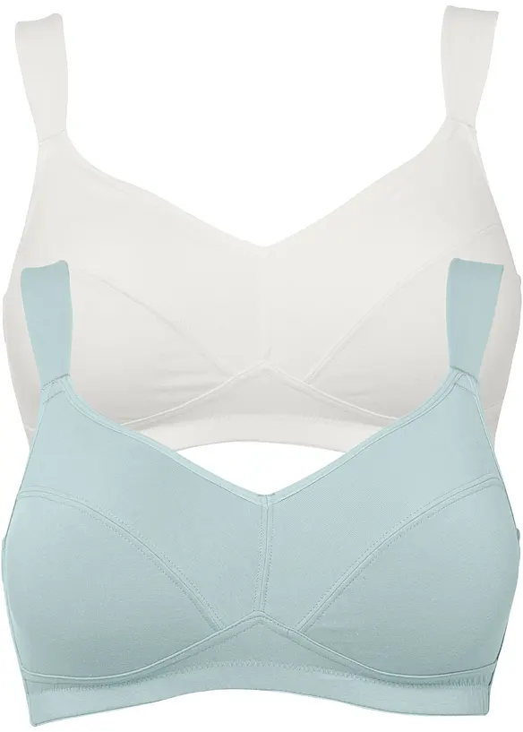 Lot de 2 soutiens-gorge coton sans armatures, bonprix