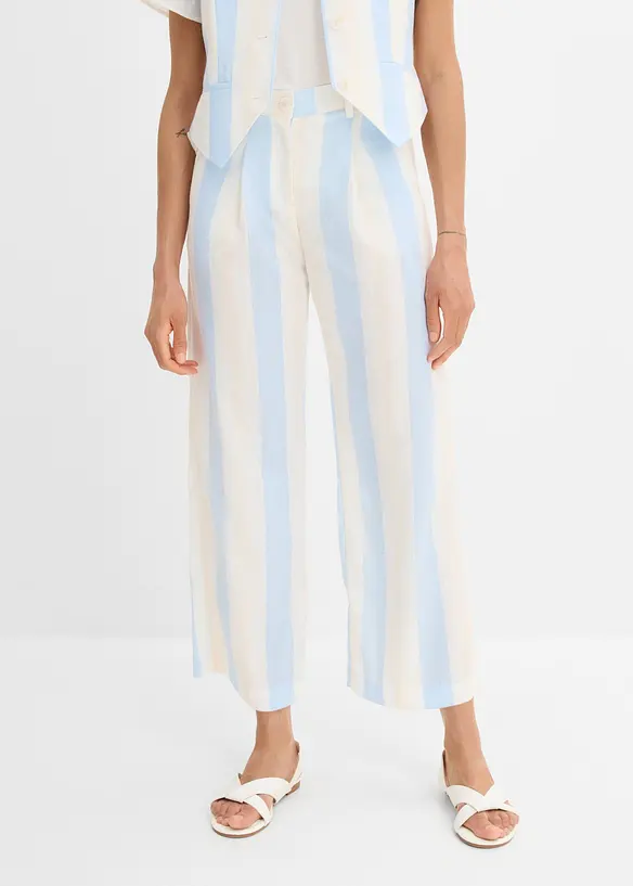 Palazzo-Hose in Leinen-Optik, bonprix