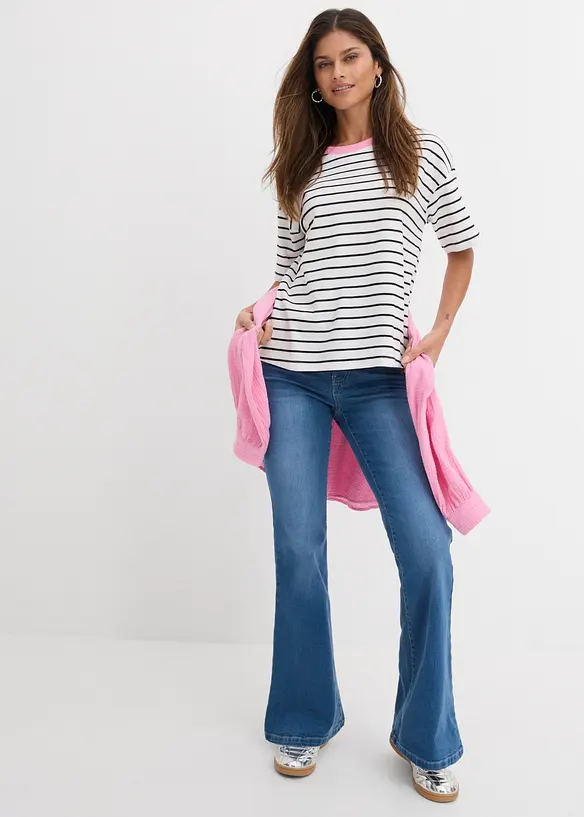 Flared-Jeans Mid Waist, Bio-Baumwolle, bonprix
