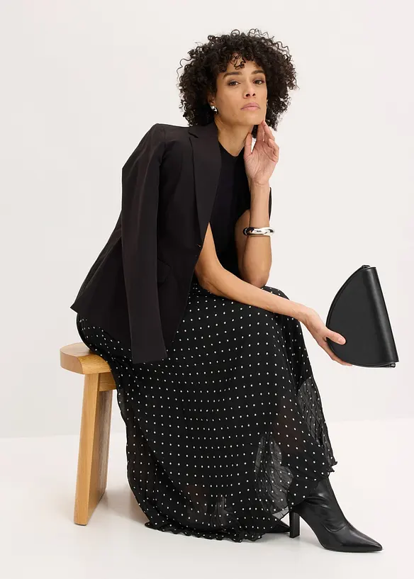 Jupe en mousseline effet froiss&eacute;, bonprix