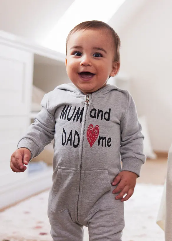 Combinaison sweat enti&egrave;rement zipp&eacute;e &agrave; capuche, bonprix