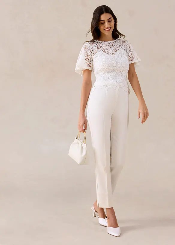 T-shirt &agrave; dentelle, bonprix