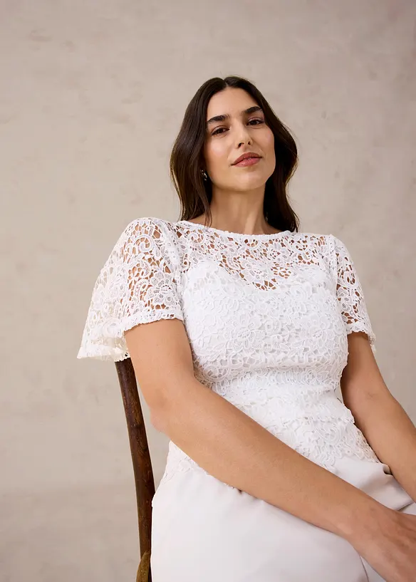 T-shirt &agrave; dentelle, bonprix