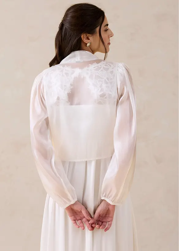 Bol&eacute;ro en tulle fin avec d&eacute;tail &agrave; nouer, bonprix