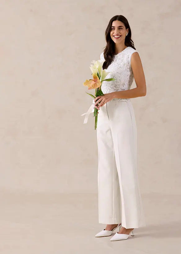 Top &agrave; dentelle brod&eacute; de sequins, bonprix