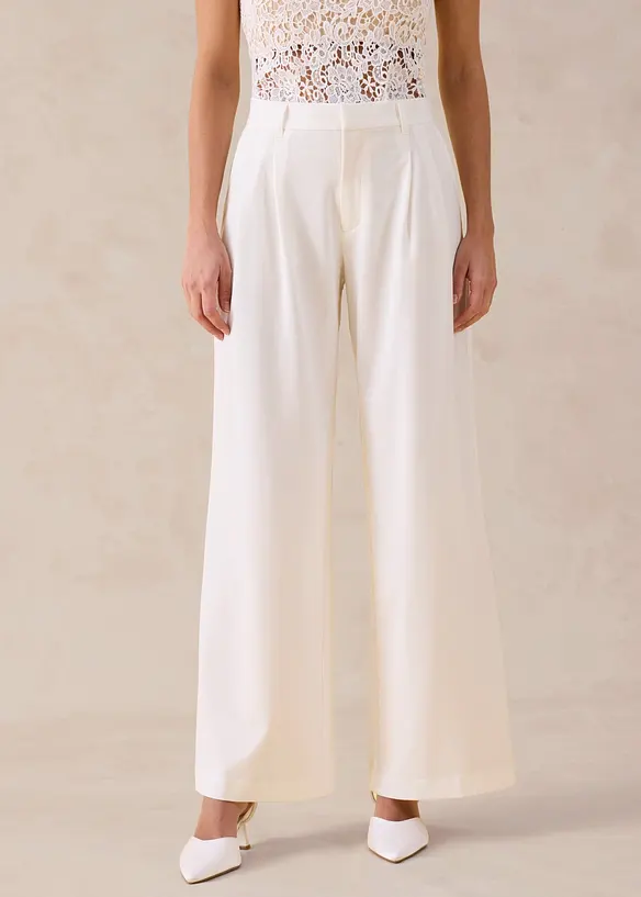 Pantalon large &agrave; pinces, bonprix