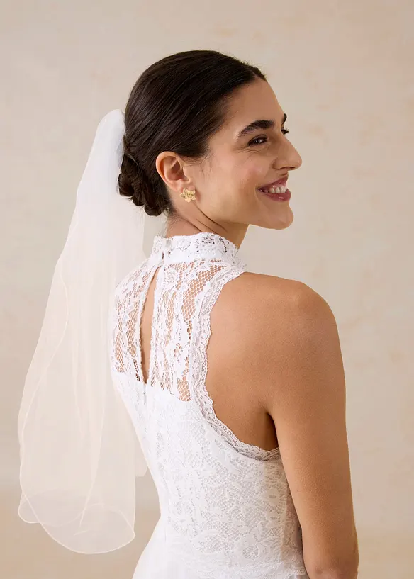 Robe de mari&eacute;e en tulle et dentelle, bonprix