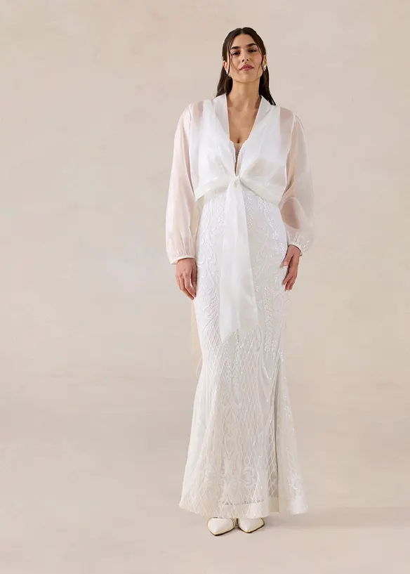 Robe de mari&eacute;e brod&eacute;e de sequins, bonprix