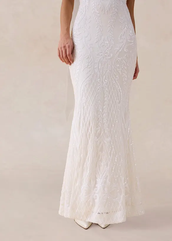 Robe de mari&eacute;e brod&eacute;e de sequins, bonprix