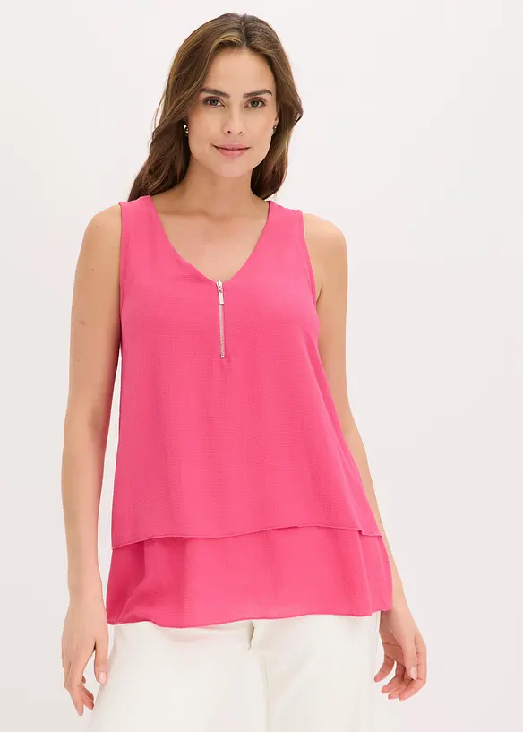 Top &agrave; encolure zipp&eacute;e, bonprix