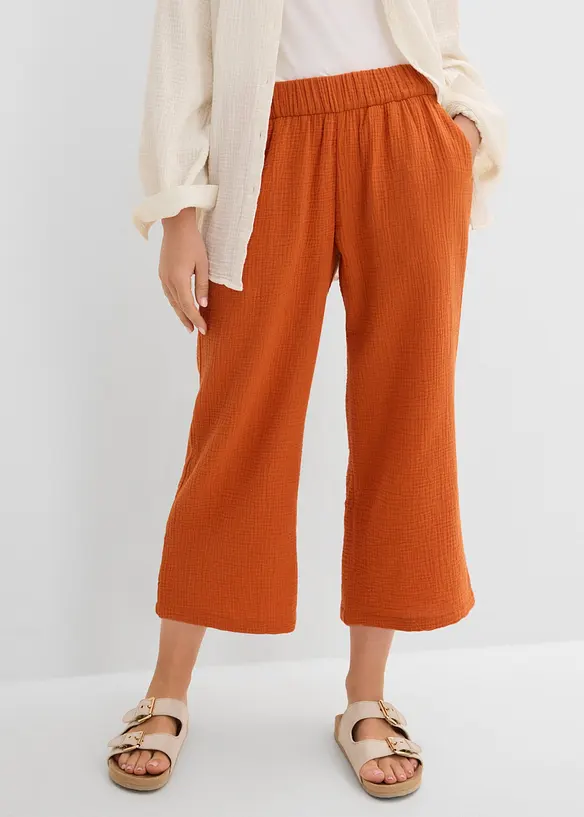Marlenehose aus Baumwoll-Musselin, bonprix
