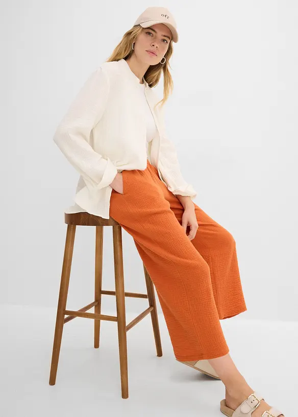 Marlenehose aus Baumwoll-Musselin, bonprix