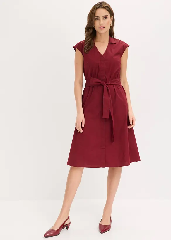 Robe-chemise avec ceinture &agrave; nouer, bonprix